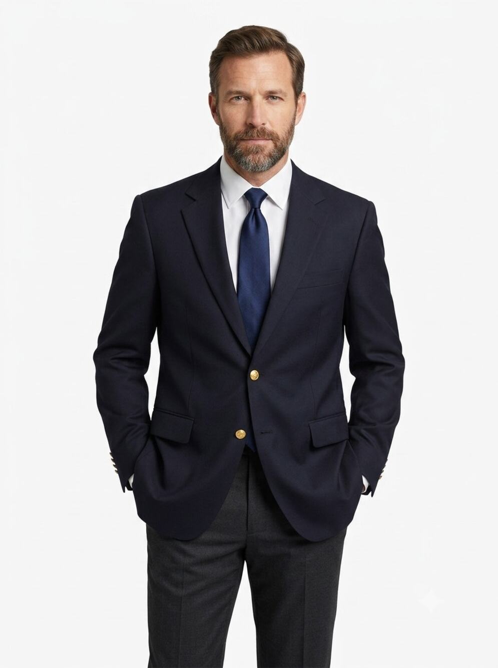 Brooks Brothers 346 Blazer Mens 42L Navy Blue Wool Notch Lapel Two Button Lined